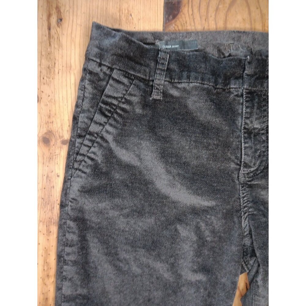 Kut from the Kloth Diana Skinny Velvet Pants Womens 10 Black Straight Stretch - Picture 2 of 7